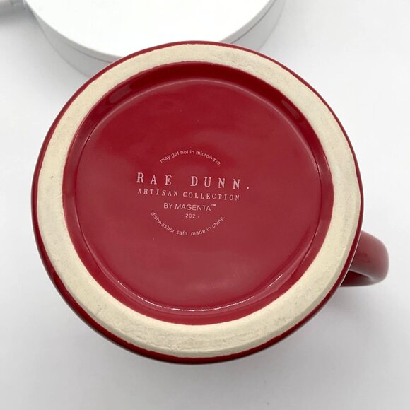 Rae Dunn Artisan Collection by Magenta Red White & Booze Ceramic Pitcher NIB - Picture 6 of 6